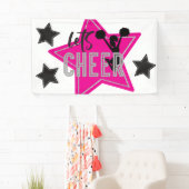 Cheerleader Pink Silver Black Cheer Geburtstag Banner (Insitu)