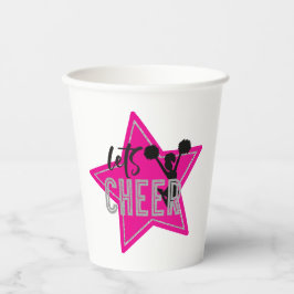 Cheerleader Pink Silver Black Cheer Geburtstag Pappbecher