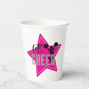 Cheerleader Pink Silver Black Cheer Geburtstag Pappbecher