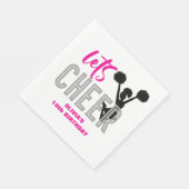 Cheerleader Pink Silver Black Cheer Geburtstag Serviette (Ecke)