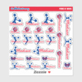 Cheerleader Pom Labels Personalisiert | Schule (Blatt)