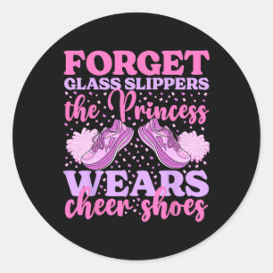 Cheerleader Prinzessin trägt Cheer Schuhe Cheerlea Runder Aufkleber