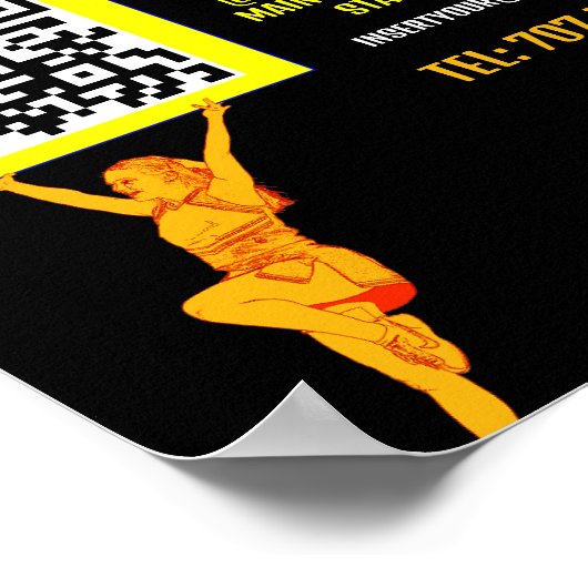 Cheerleader QR Code Sign, Cheerleader Classes Poster (Ecke)