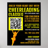 Cheerleader QR Code Sign, Cheerleader Classes Poster (Vorne)