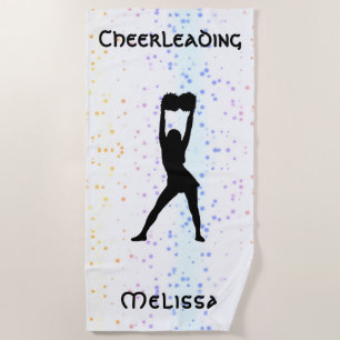 Cheerleader Rainbow Confetti Personalisierte Fleec Strandtuch