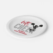 Cheerleader Red Silver Black Cheer Geburtstag Pappteller (Schrägansicht)