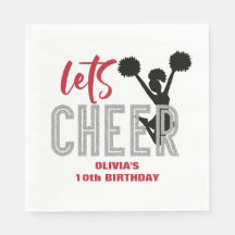 Cheerleader Red Silver Black Cheer Geburtstag