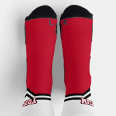 Cheerleader Red Varsity V Squad Foto Logo Socken (Oben)