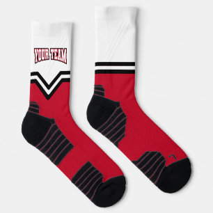 Cheerleader Red Varsity V Squad Foto Logo Socken