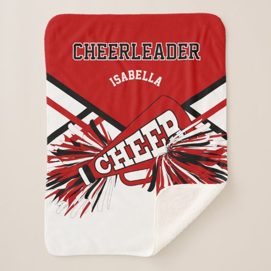 Cheerleader 📣 Red, White & Black Sherpadecke (Vorderseite)