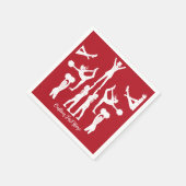 Cheerleader Red White Cheerleader Personalisiert Serviette (Ecke)