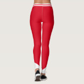 Cheerleader Red White Strip Team Logo Sport Leggings (Rückseite)