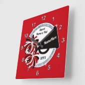 Cheerleader Room Decorating Ideen, Cheer Clock Quadratische Wanduhr (Winkel)