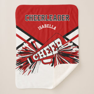 Cheerleader 📣 Rot, Weiß & Schwarz Sherpadecke
