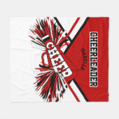 Cheerleader - rot, weiß und schwarz fleecedecke (Vorderseite (Horizontal))