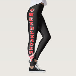 Cheerleader-rote Typografie-Buchstaben Leggings