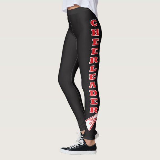 Cheerleader-rote Typografie-Buchstaben Leggings (Links)