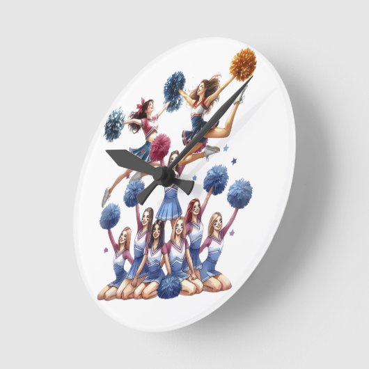 Cheerleader Runde Wanduhr (Winkel)
