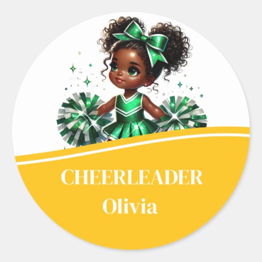 Cheerleader Runder Aufkleber (Vorderseite)