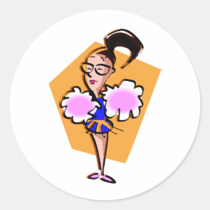 Cheerleader Runder Aufkleber