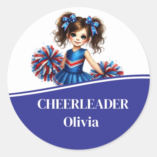 Cheerleader Runder Aufkleber (Vorderseite)