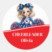 Cheerleader Runder Aufkleber (Vorderseite)
