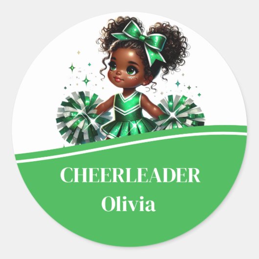 Cheerleader Runder Aufkleber (Vorderseite)