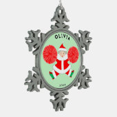 Cheerleader Schneeflocken Zinn-Ornament (Links)