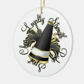 Cheerleader-Schwarz-und Goldqualitäten Keramikornament (Links)