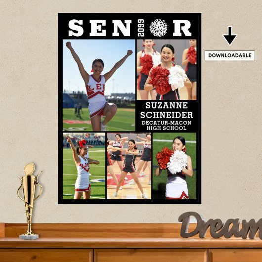 Cheerleader Senior Abschluss 5 FotoCollage Poster