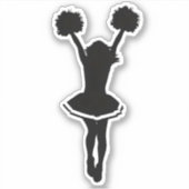 Cheerleader Silhouette Aufkleber (Vorderseite)
