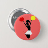 Cheerleader-Silhouette Button (Vorne & Hinten)