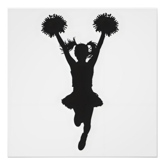 Cheerleader Silhouette Girl Fotodruck (Vorne)
