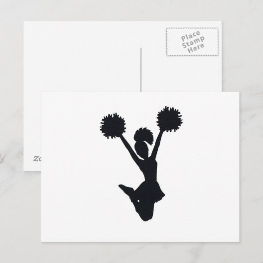 Cheerleader Silhouette Postkarte (Vorne/Hinten)