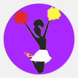 Cheerleader-Silhouette Runder Aufkleber