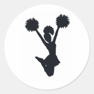 Cheerleader Silhouette Runder Aufkleber