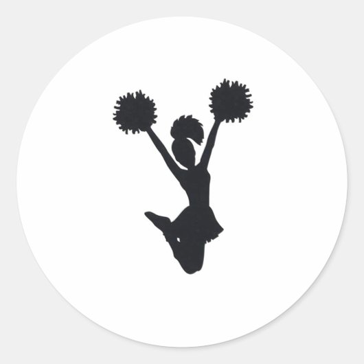 Cheerleader Silhouette Runder Aufkleber (Vorderseite)
