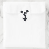 Cheerleader Silhouette Runder Aufkleber (Tasche)