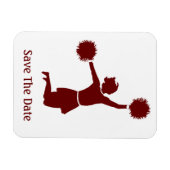 Cheerleader-Silhouette Speichern Sie das Datumsfen Magnet (Horizontal)