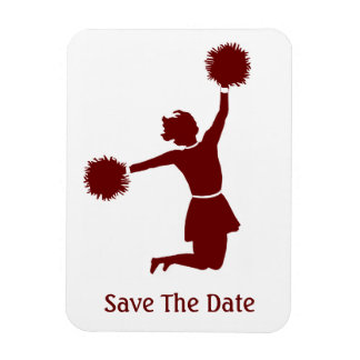 Cheerleader-Silhouette Speichern Sie das Datumsfen Magnet