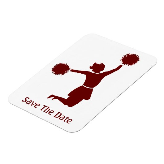 Cheerleader-Silhouette Speichern Sie das Datumsfen Magnet (Linke Seite)