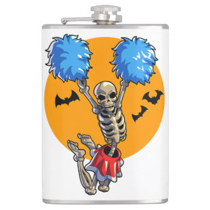 Cheerleader Skeleton Halloween Cheer Mama Girls Wo Flachmann