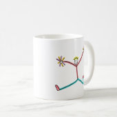 Cheerleader springende Stockfigur Kaffeetasse (VorderseiteRechts)