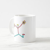 Cheerleader springende Stockfigur Kaffeetasse (Vorderseite Links)
