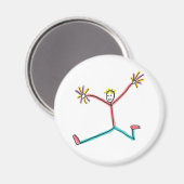 Cheerleader springende Stockfigur Magnet (Vorderseite/Rückseite)