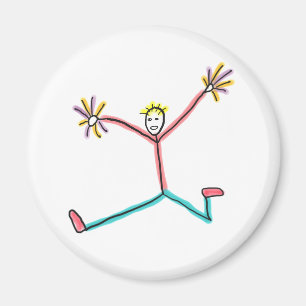 Cheerleader springende Stockfigur Magnet