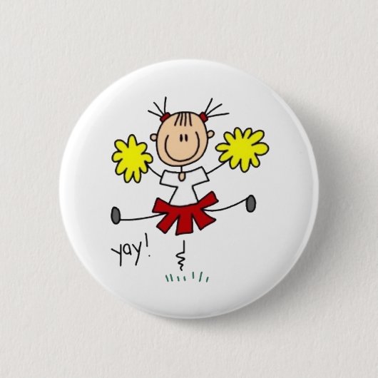 Cheerleader Stick Fgure Button (Vorderseite)
