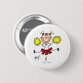 Cheerleader Stick Fgure Button (Vorne & Hinten)