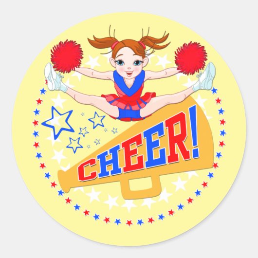 Cheerleader-Sticker Runder Aufkleber (Vorderseite)