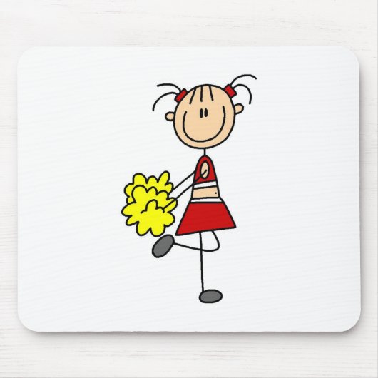 Cheerleader-Stickfigur-Mauspad Mousepad (Vorne)